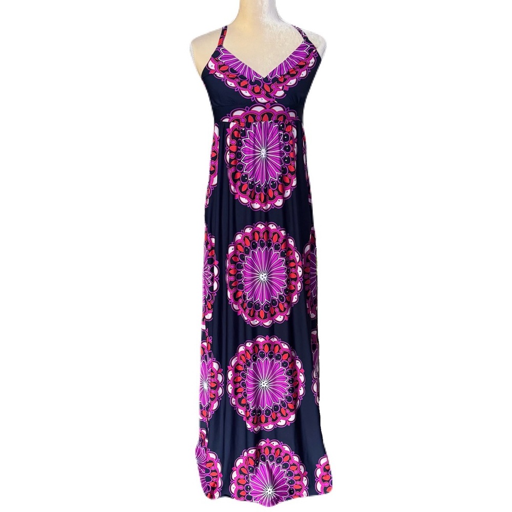 INC International Concepts Boho Pink Halter Sundress Maxi Sleeveless Size S - Picture 2 of 12